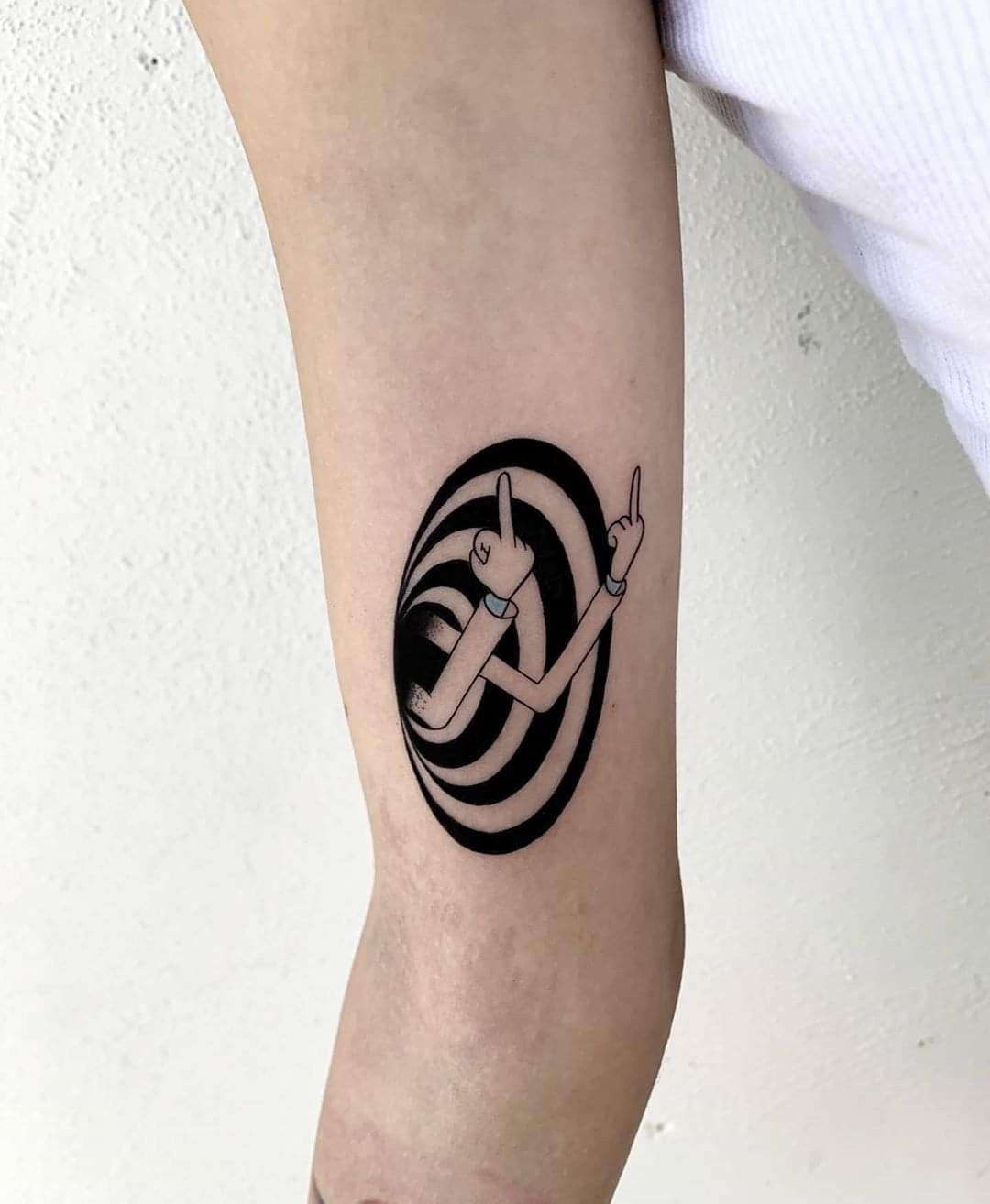 Double Heart Cutouts Tattoo Design