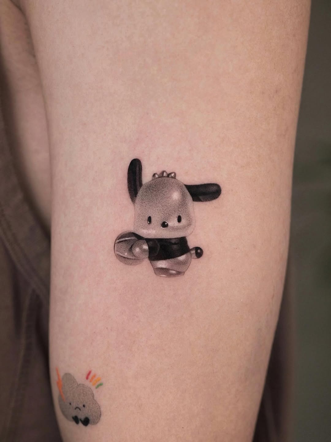 Charming 3D tattoo of a playful character Tattoo Design