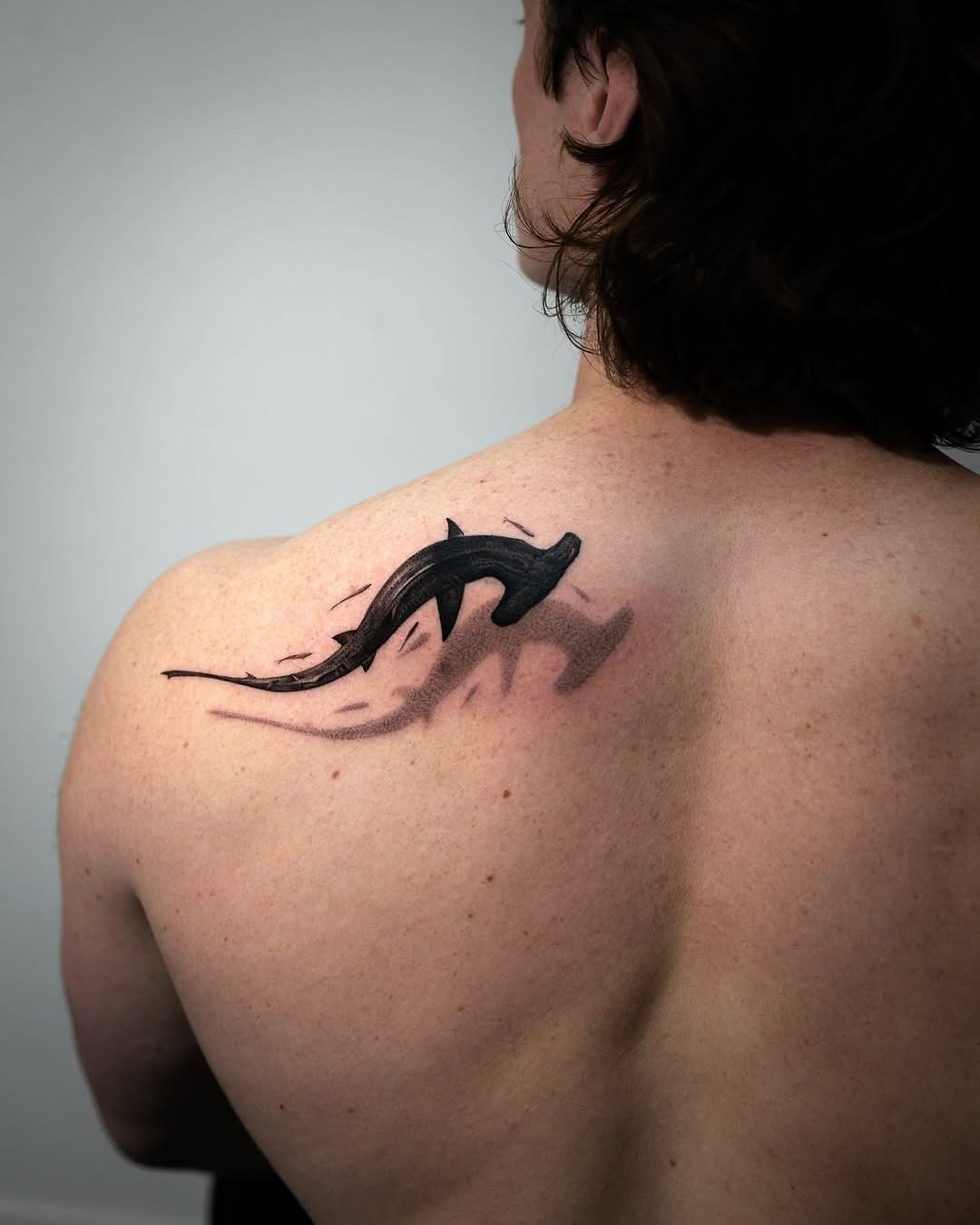 Dynamic shark tattoo with 3D effect Tattoo Design