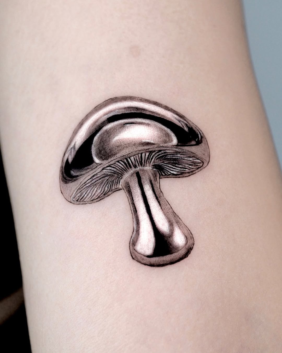 Realistic 3D mushroom tattoo art Tattoo Design