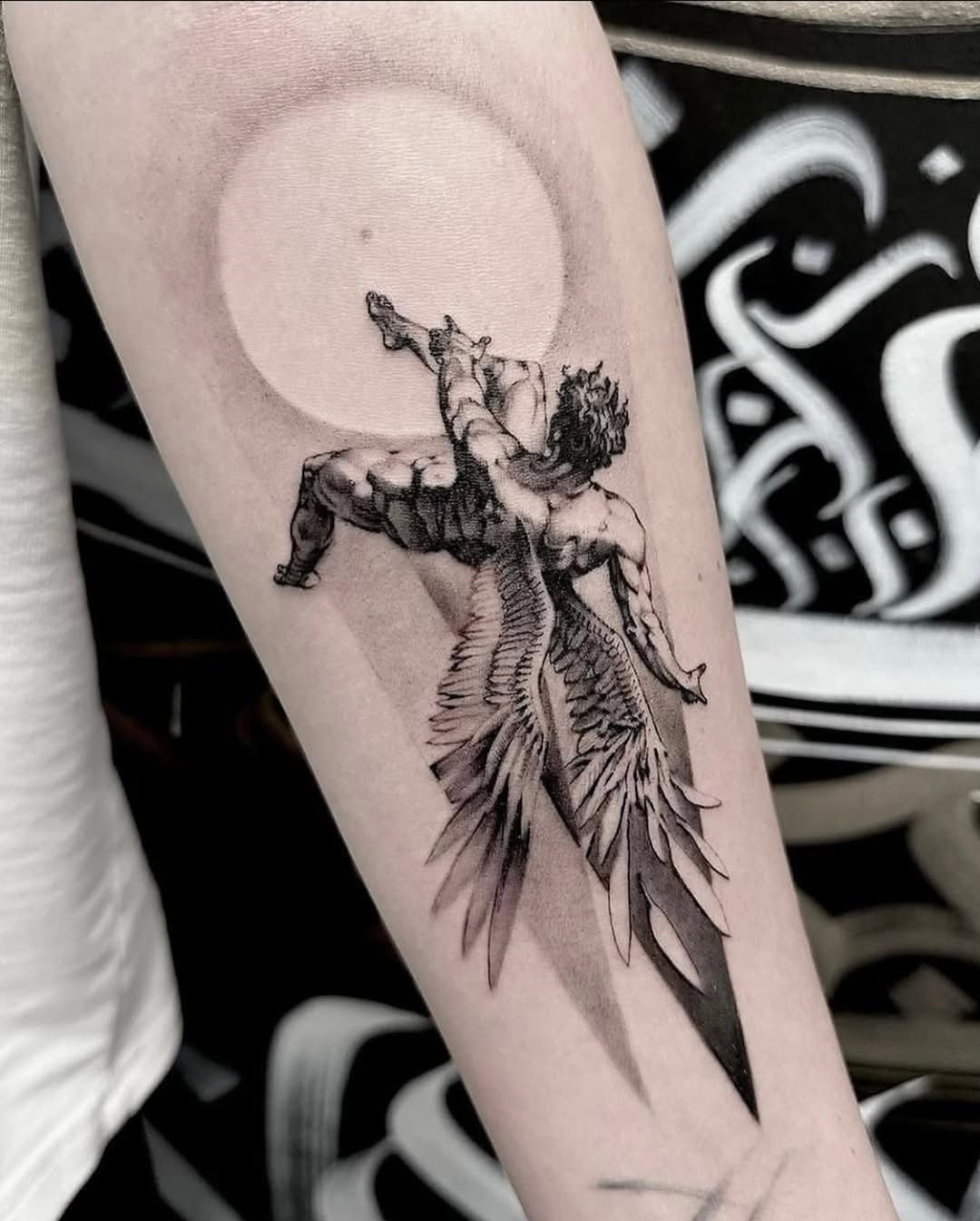 Stunning 3D angel tattoo with intricate details Tattoo Design