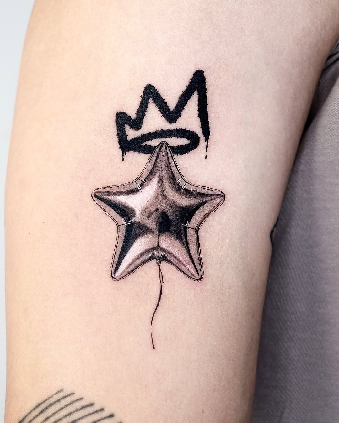 Unique 3D balloon star tattoo inspiration Tattoo Design