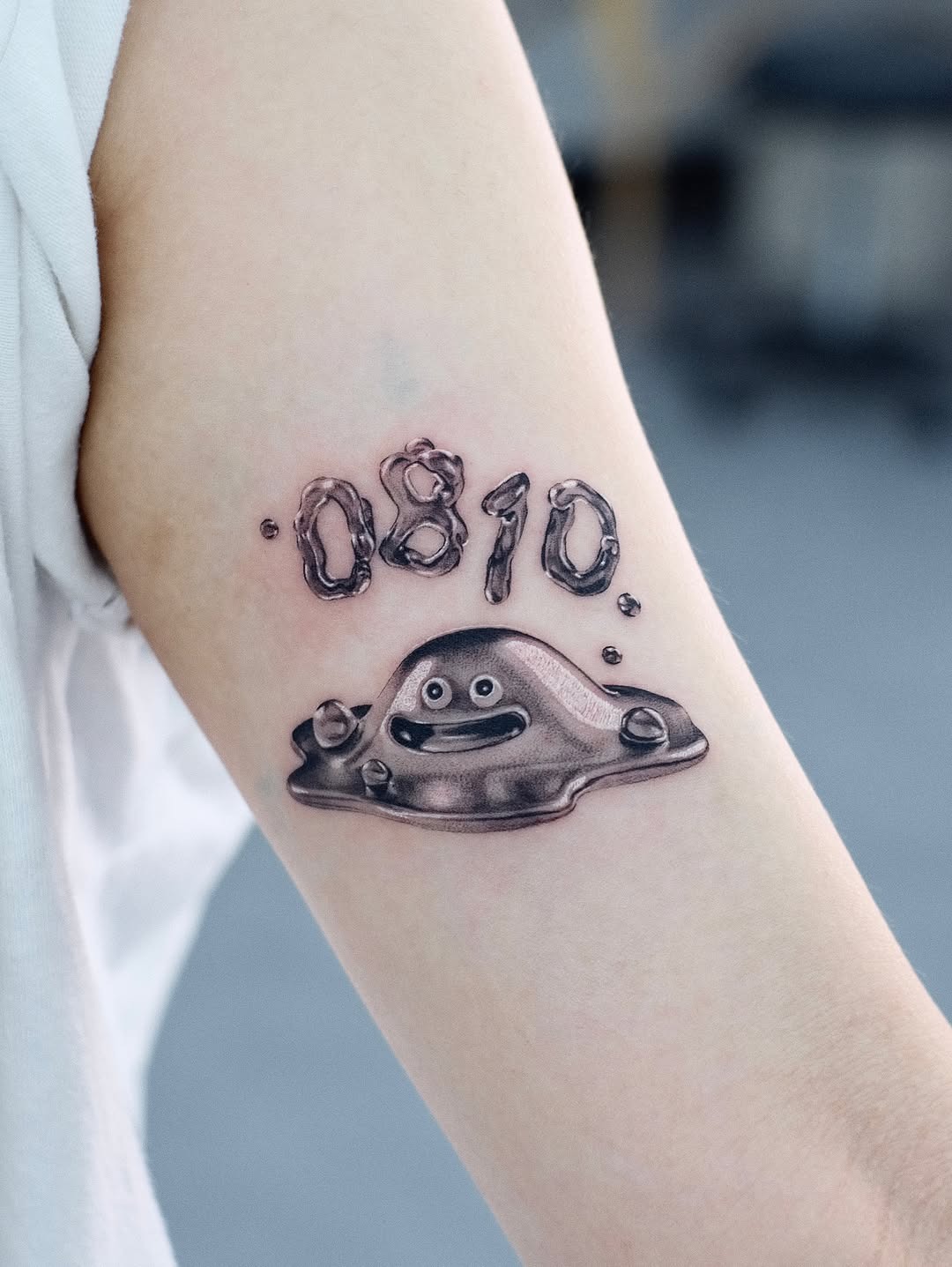 Unique 3D tattoo featuring a playful blob Tattoo Design