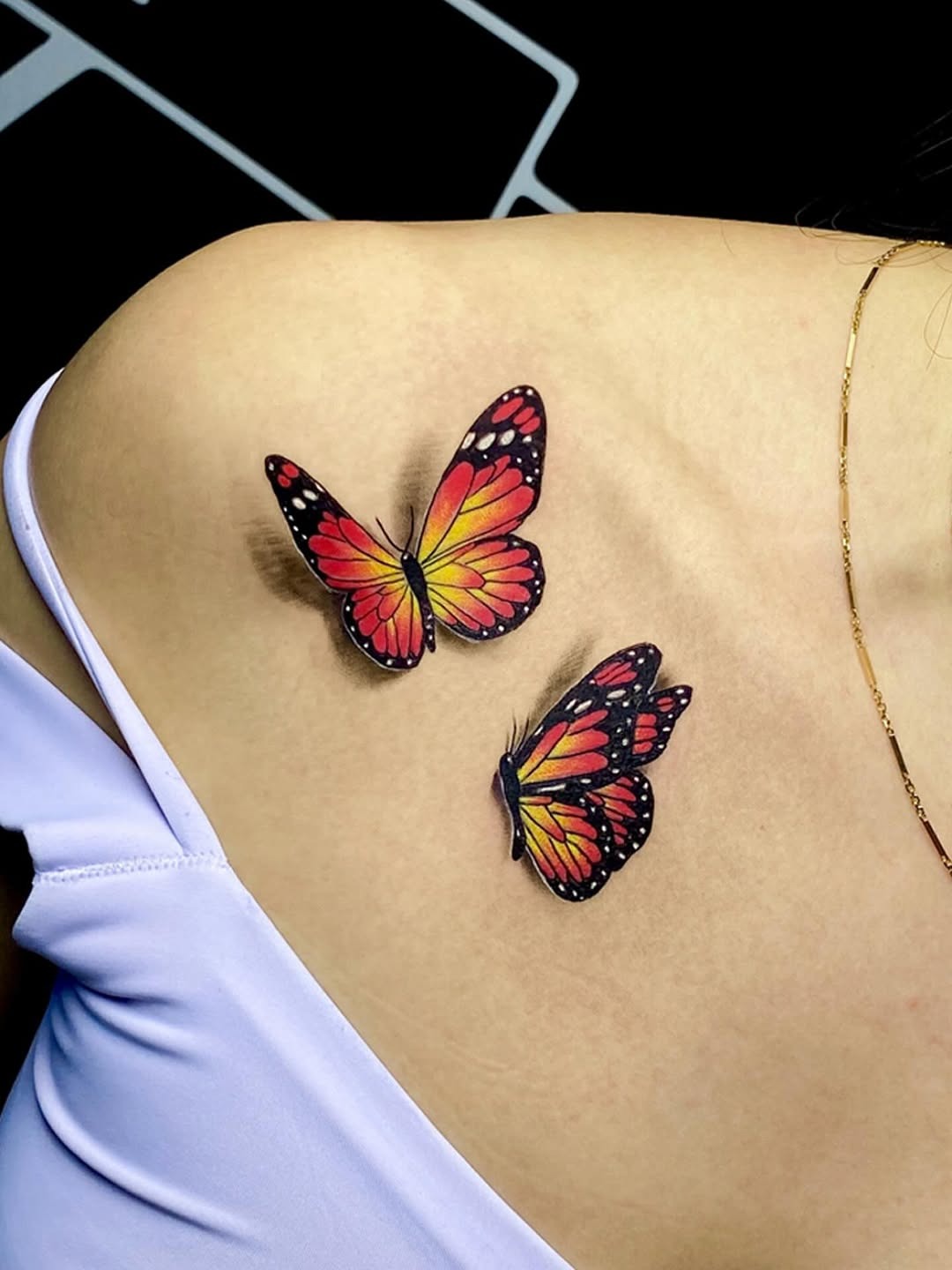 Vibrant 3D Butterfly Tattoos on Skin Tattoo Design