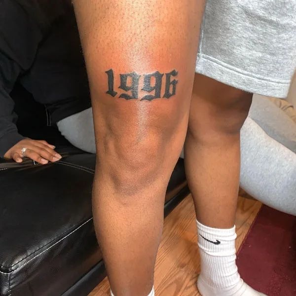 Bold Year Number Tattoo Tattoo Design
