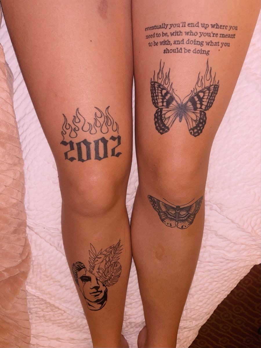 Butterfly and Quote Collage With Bold Extras Tattoo Design
