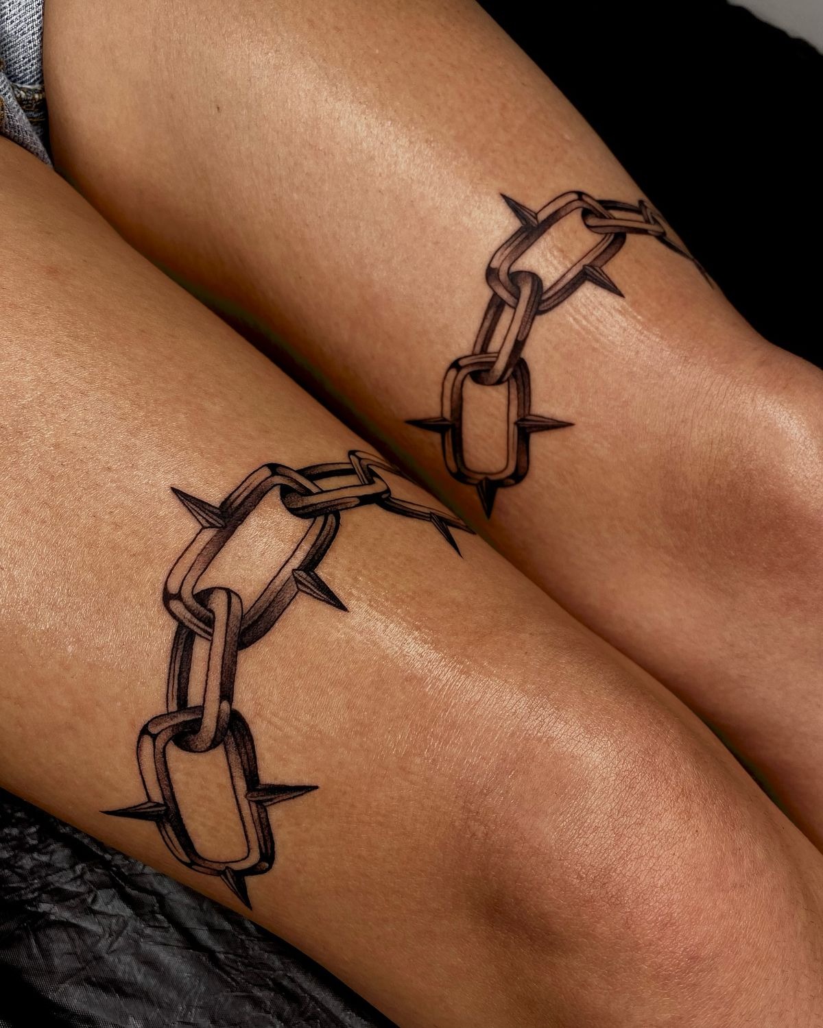 Matching Barbed Chain Tattoos Tattoo Design