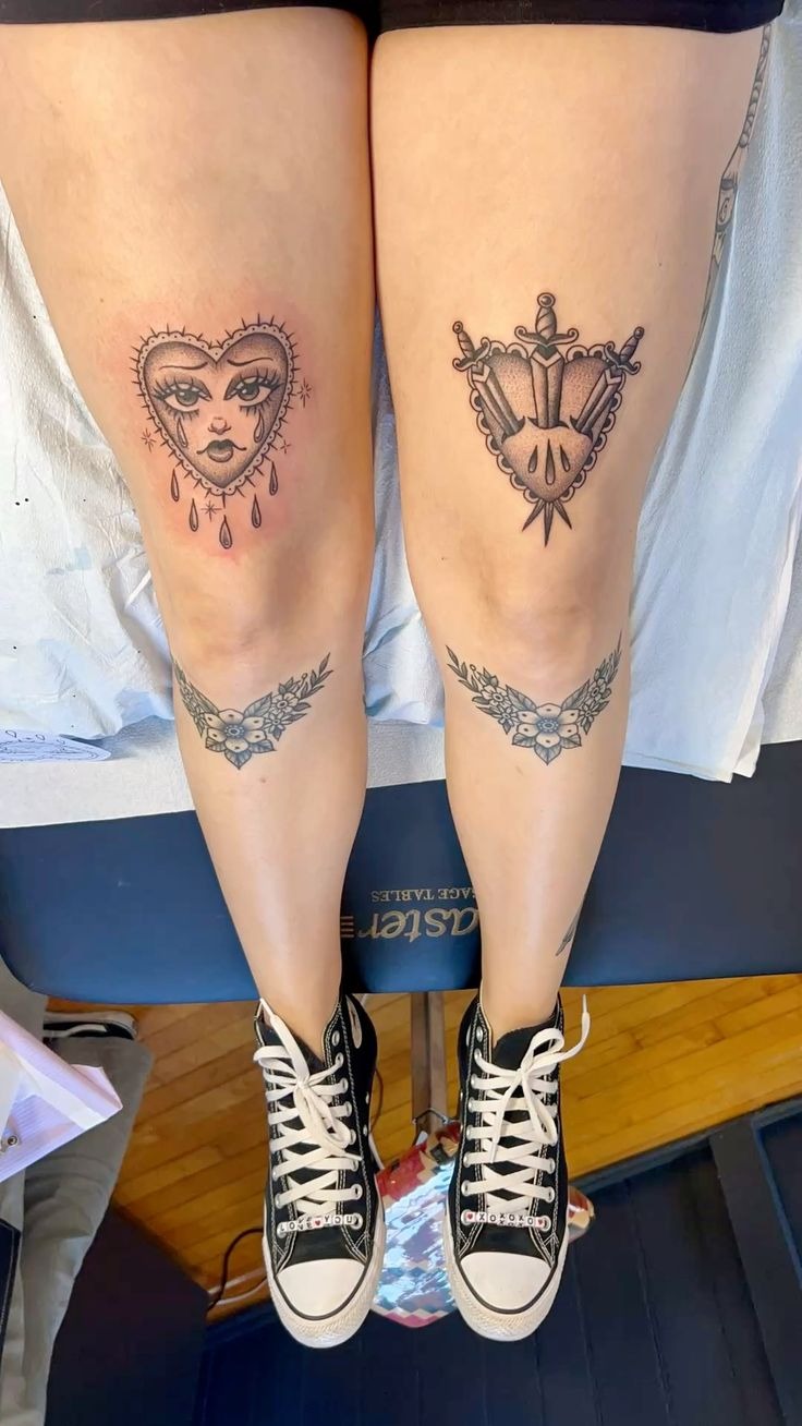 Sacred Heart Pair Tattoo Tattoo Design