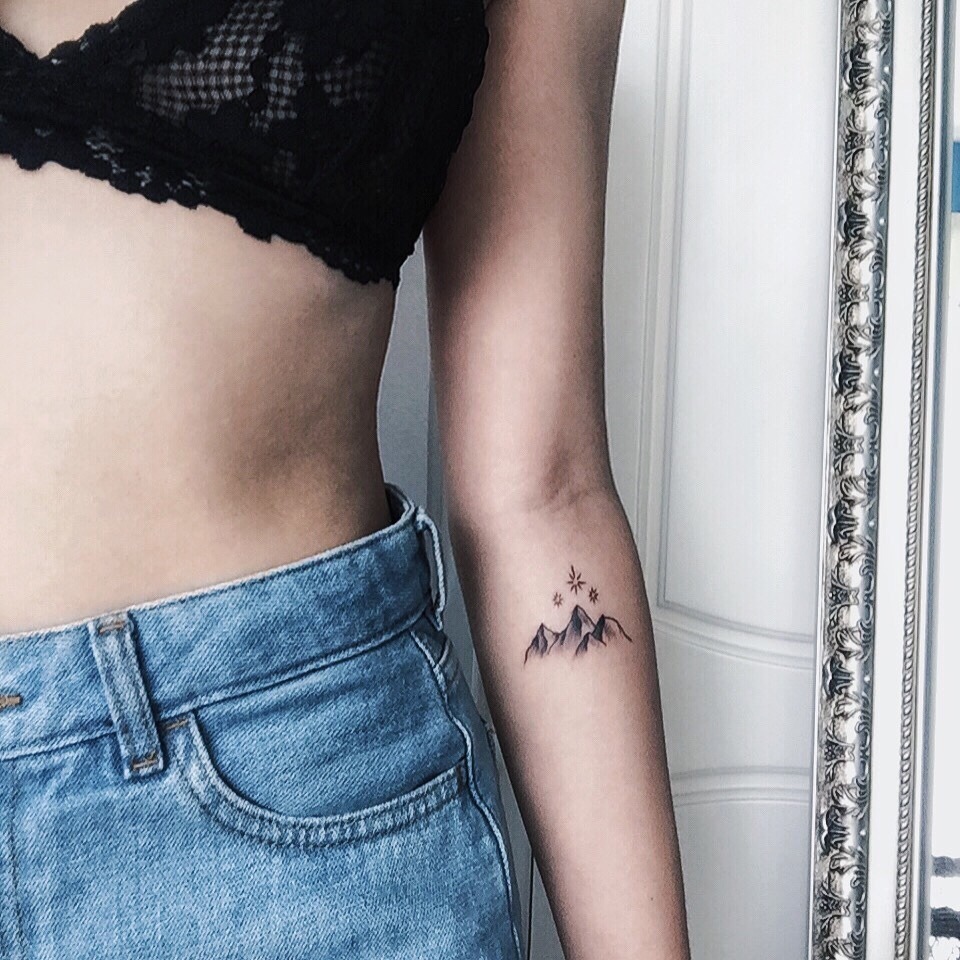 Tiny Mountain Tattoo on the Forearm Tattoo Design