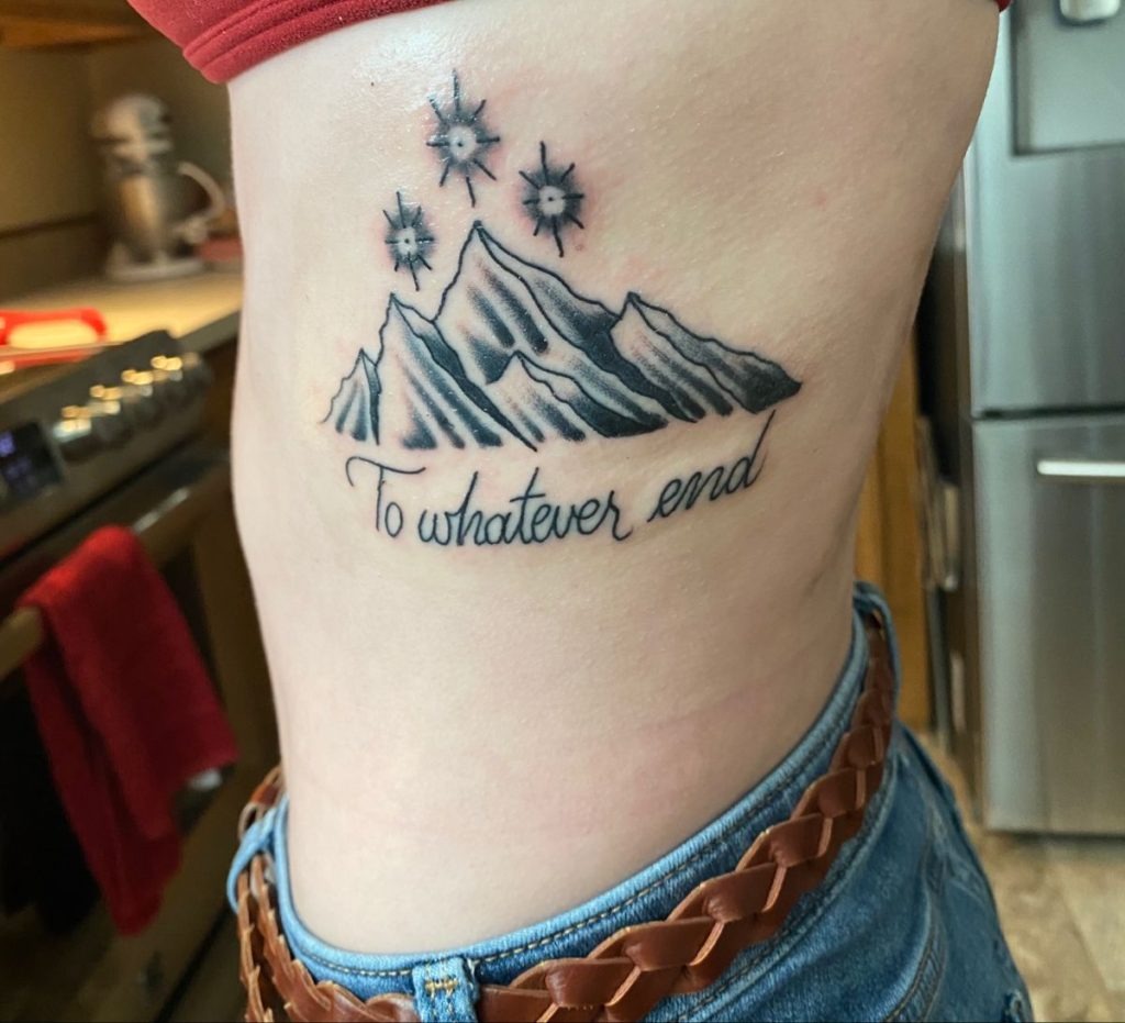 "To Whatever End" Mountain Tattoo Tattoo Design