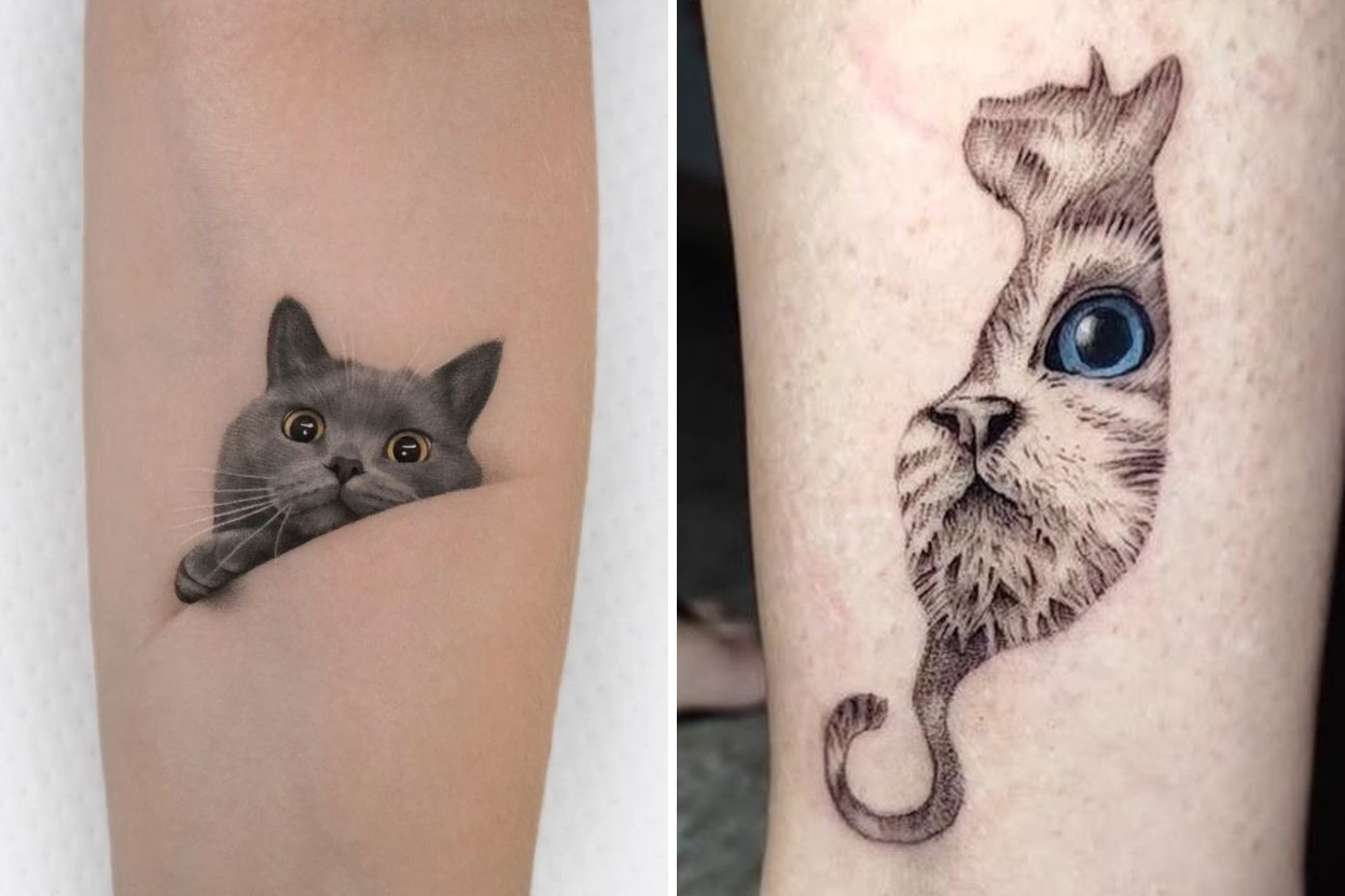34+ Adorable Cat Tattoo Ideas & Inspiration Featured Lookbook Collage