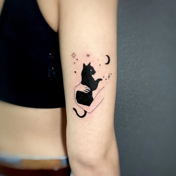 Four Peeking Cats in Color Tattoo Design