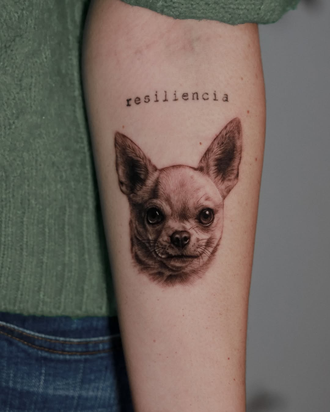 A stunning portrait of a playful dog Tattoo Design