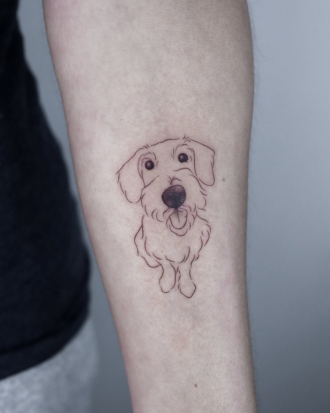 Charming dog tattoo brings joy and warmth Tattoo Design
