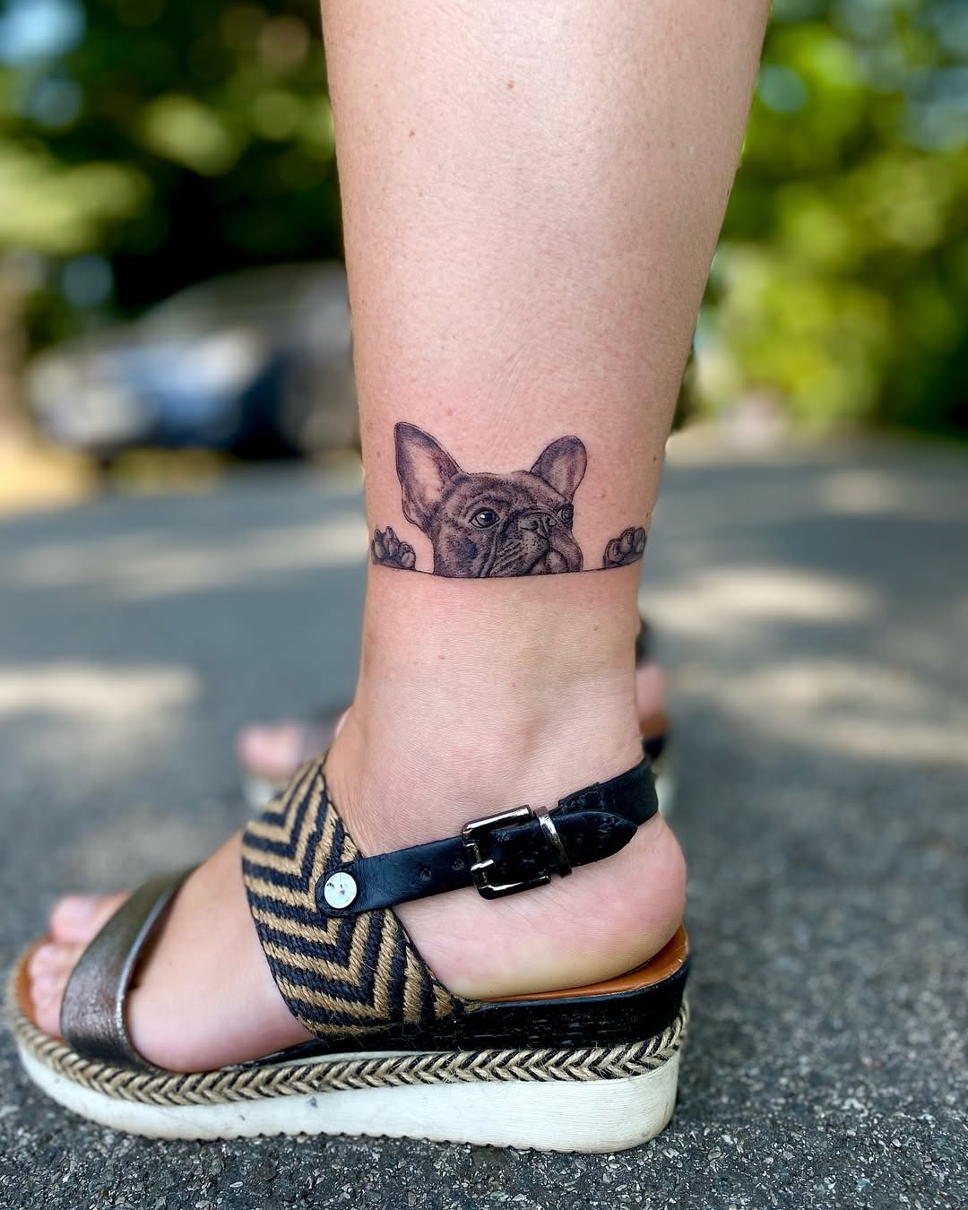 Charming French Bulldog Ankle Tattoo Design Tattoo Design