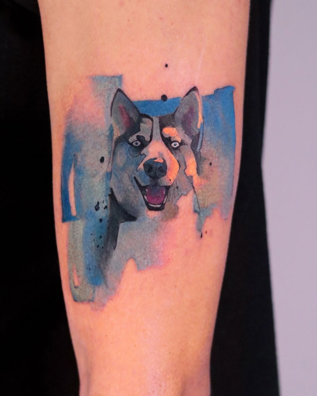 Cheerful Siberian Husky Dog Tattoo Design Tattoo Design
