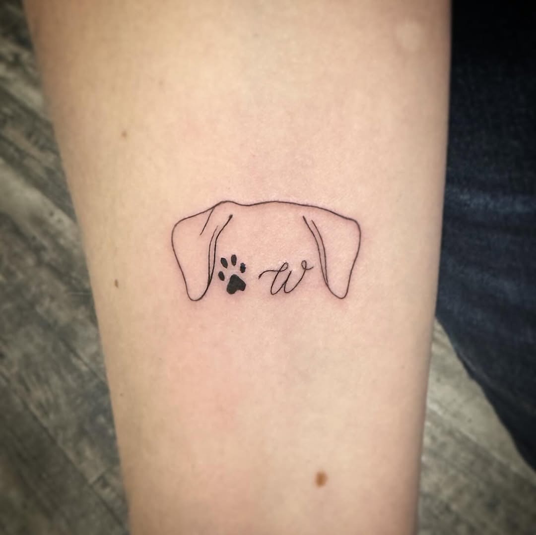 Detailed dachshund tattoo showcasing playful expression Tattoo Design