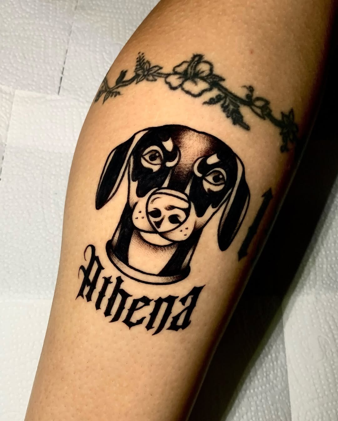 Personalized tribute through dog tattoo art Tattoo Design