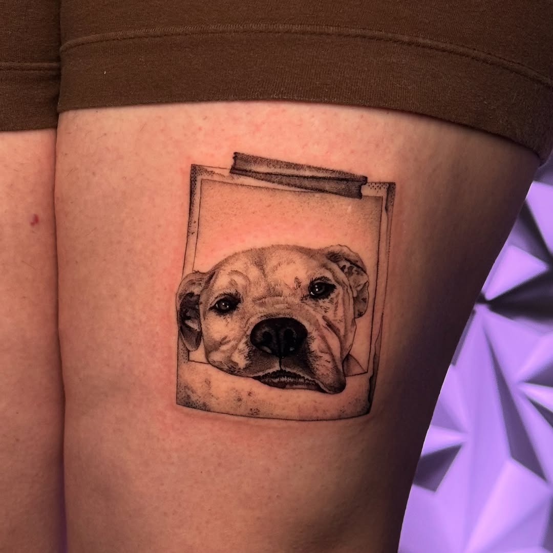 Stunning Realistic Dog Portrait Tattoo Tattoo Design