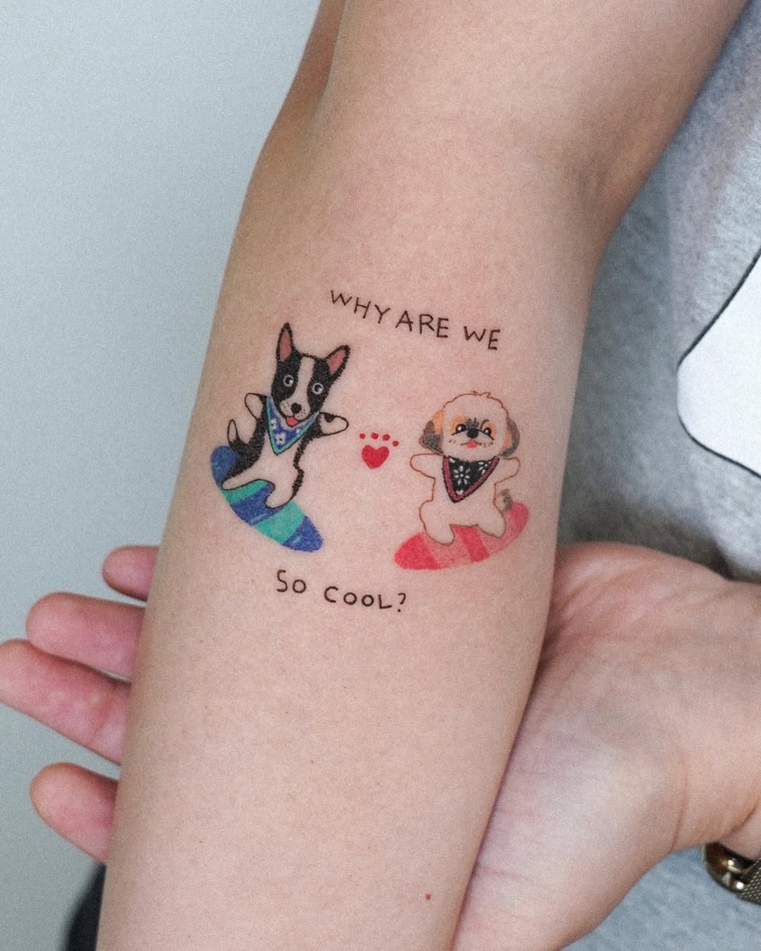 Surfing pups with a fun attitude! Tattoo Design
