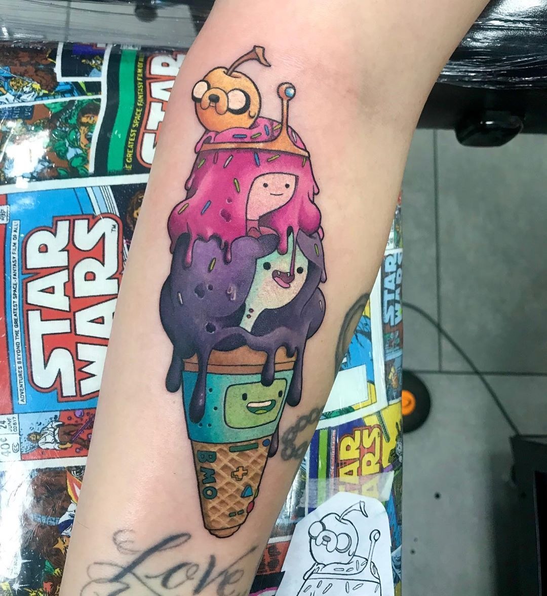 Ice Cream Stack With Bmo Base Tattoo Tattoo Design