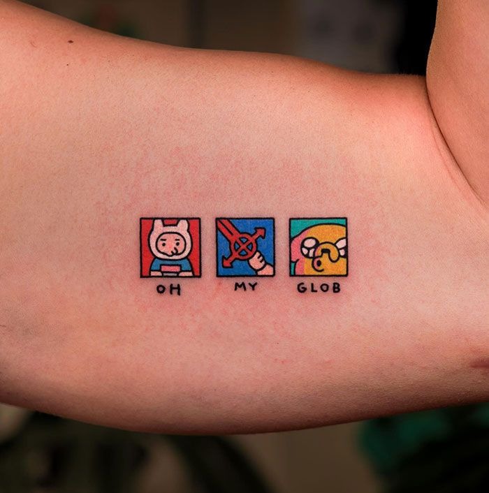Pixel “Oh My Glob” Mini Panel Tattoo Tattoo Design