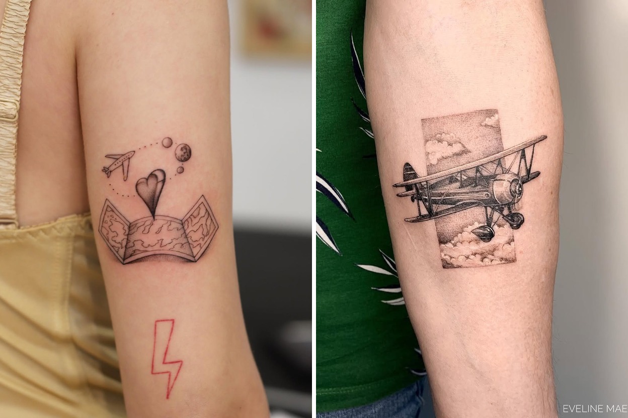 38+ Airplane Tattoo Ideas Full of Meaning and Personal Style Featured Lookbook Collage