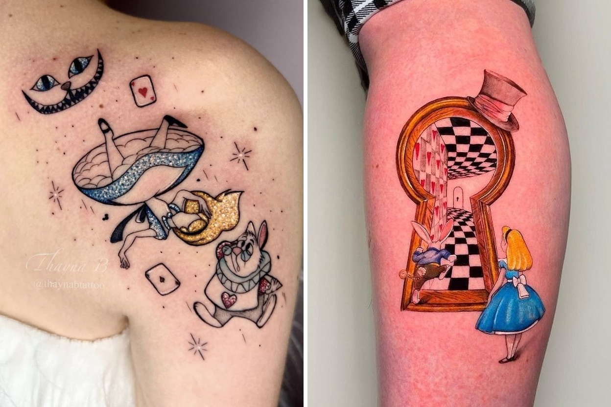 24+ Alice in Wonderland Tattoo Ideas That Feel Fresh Stylish and a Little Wild Featured Lookbook Collage