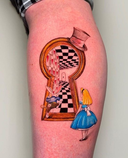 Keyhole Portal alice Tattoo design Tattoo Design