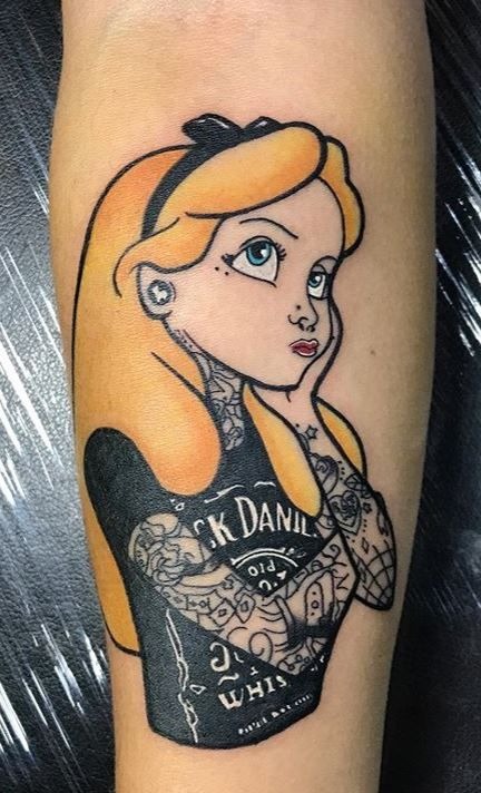 Modern alice Pin-Up With Inked Attitude Tattoo Design