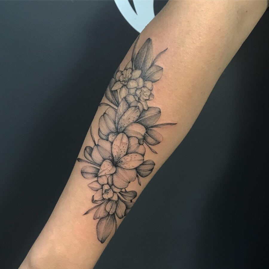 Elegant alstroemeria tattoo in stunning detail Tattoo Design