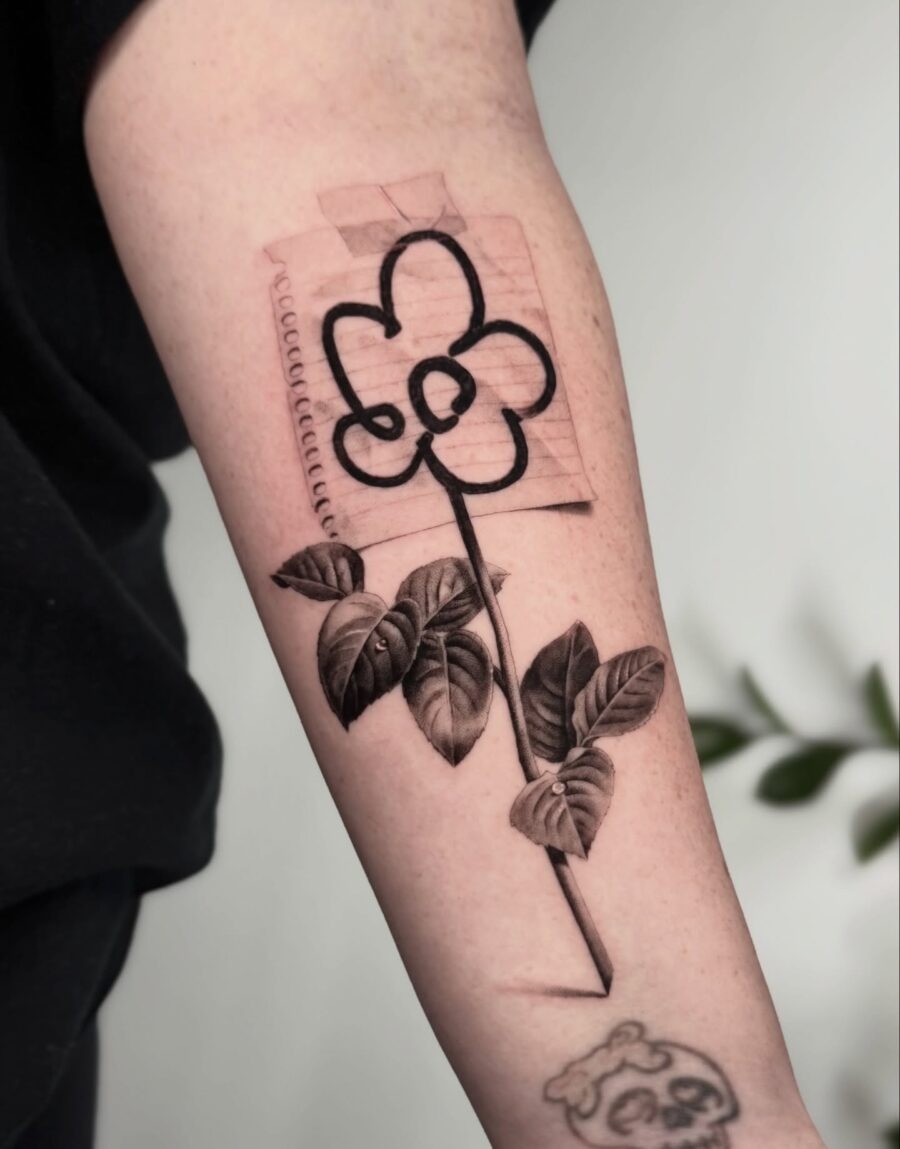 Stylish alstroemeria tattoo blending realism and artistry Tattoo Design