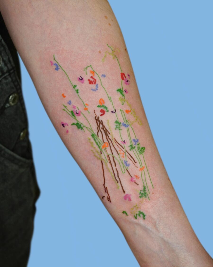 Vibrant alstroemeria tattoo showcasing floral beauty Tattoo Design