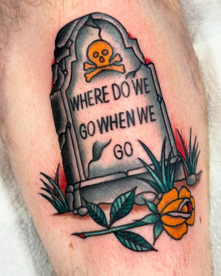 Bold Americana Tattoo Featuring Tombstone Design Tattoo Design