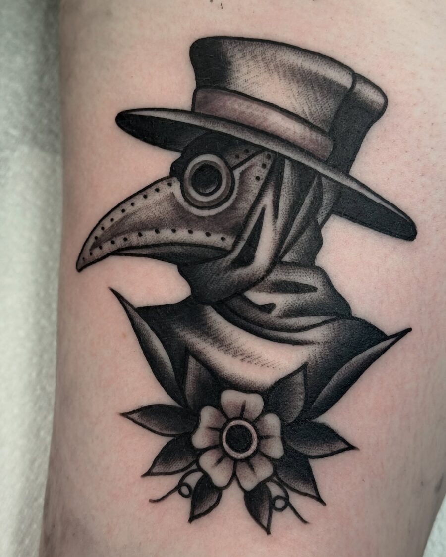 Unique vintage plague doctor tattoo design Tattoo Design