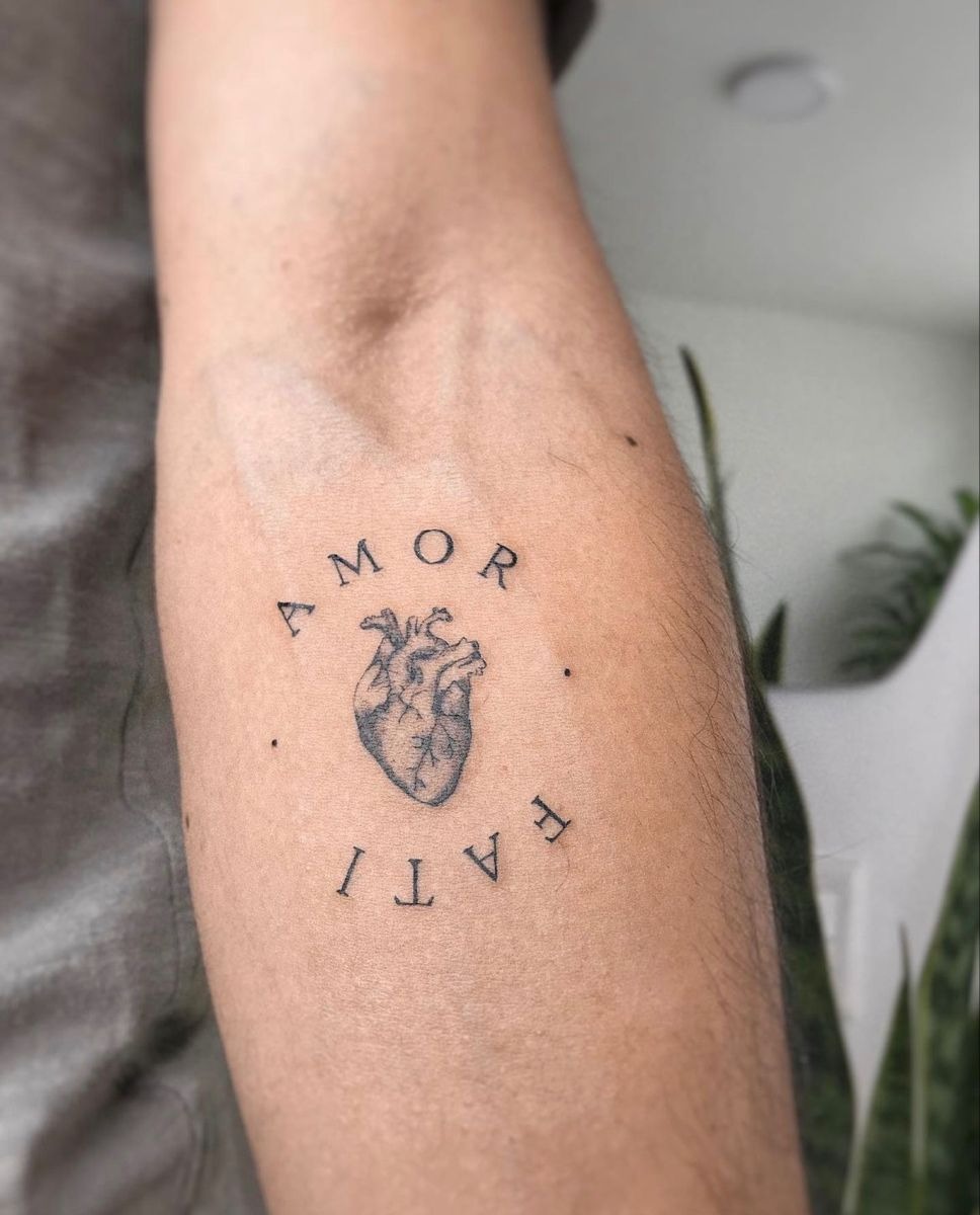 Amor Fati Anatomical Heart Tattoo Tattoo Design