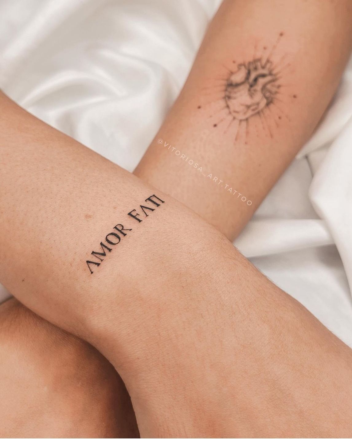 Classic Serif Amor Fati Tattoo Tattoo Design