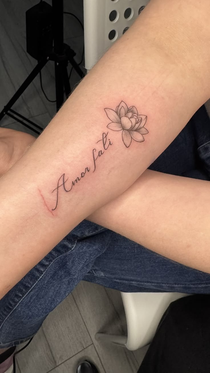 Lotus Flower Amor Fati Tattoo Tattoo Design