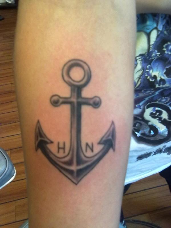 HN Basic Anchor Design Tattoo Design