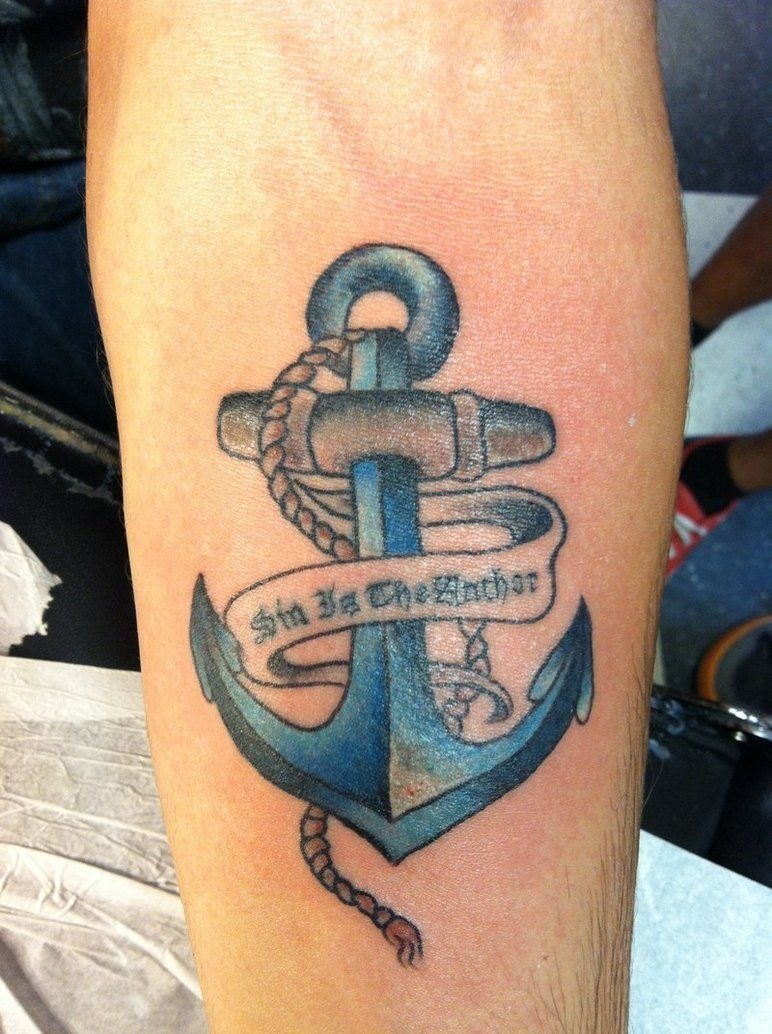 Word Anchor Design Tattoo Design