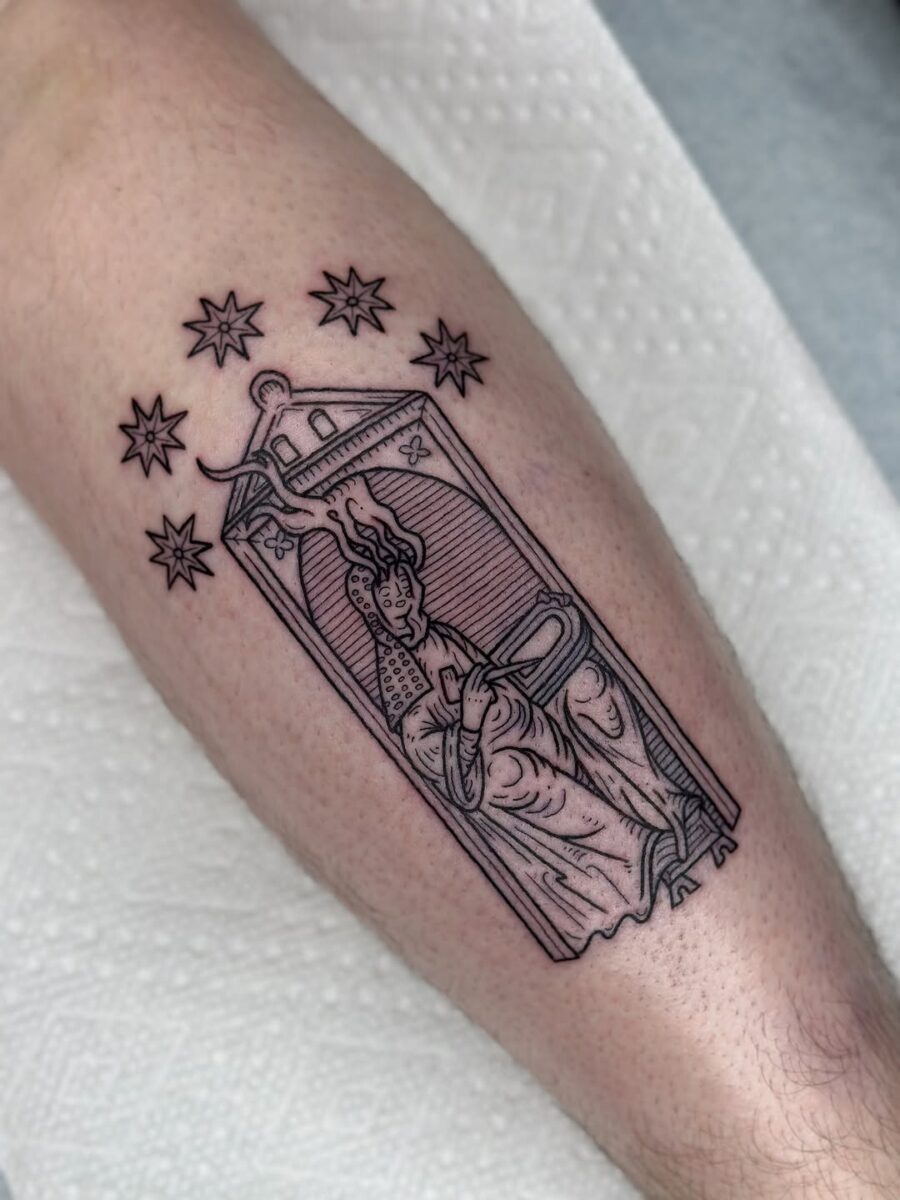 Captivating ancient bull tattoo design on arm Tattoo Design