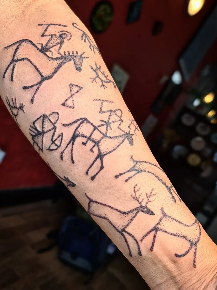 Captivating ancient tribal art tattoo design Tattoo Design