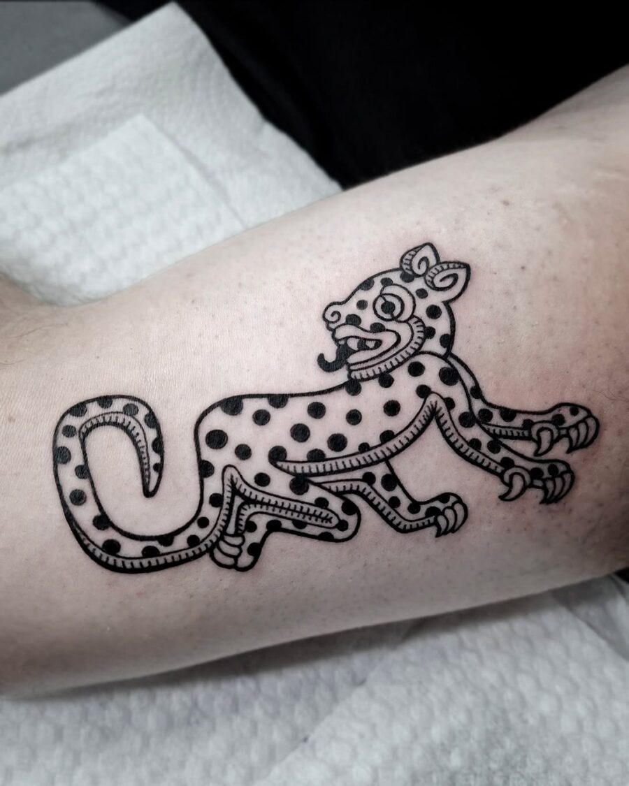 Elegant Ancient Art Leopard Tattoo Design Tattoo Design