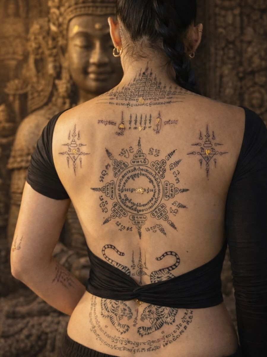 Exquisite ancient design tattoos on the back Tattoo Design