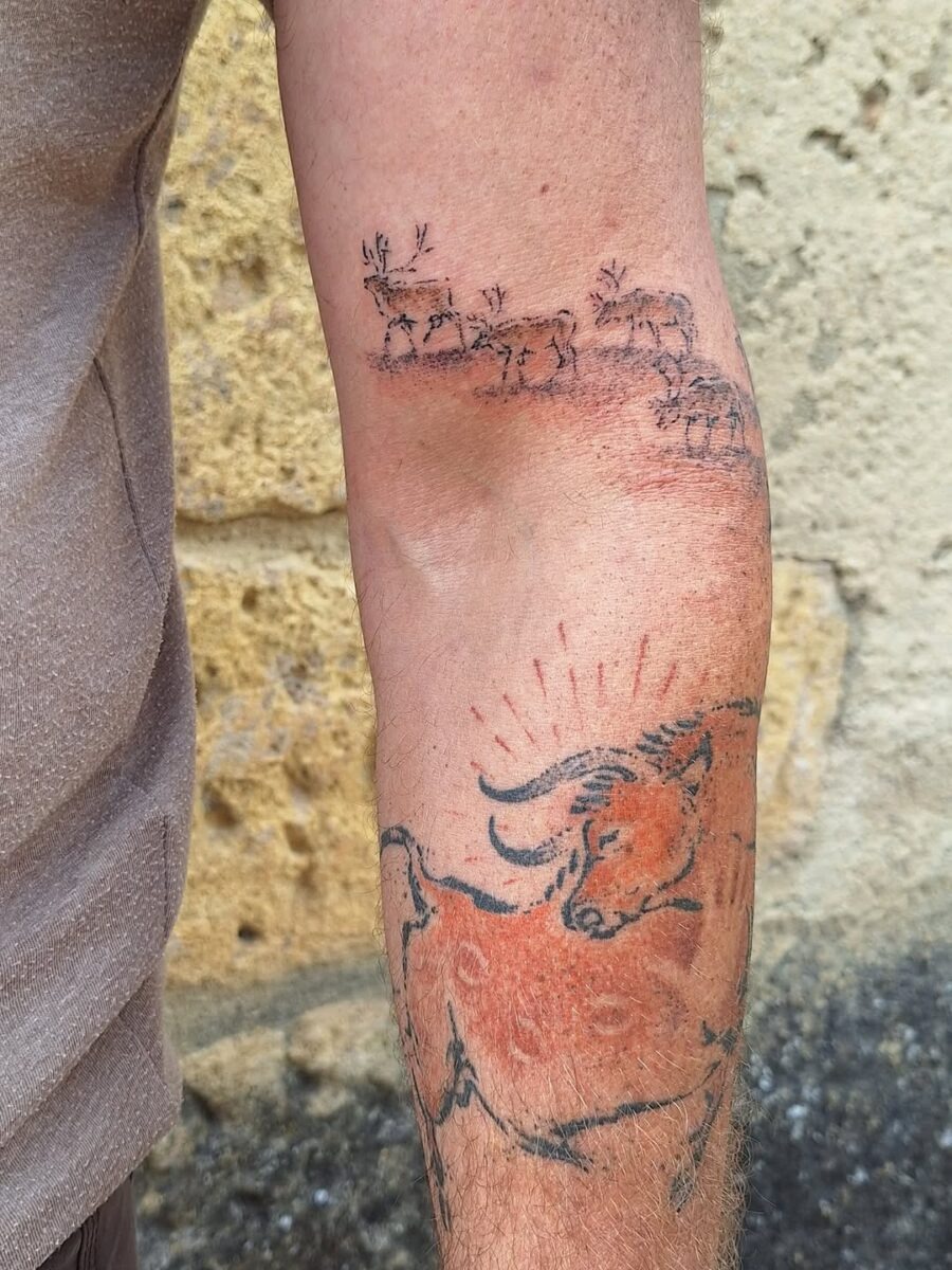 Intricate Ancient Art Tattoo of a Deity Tattoo Design