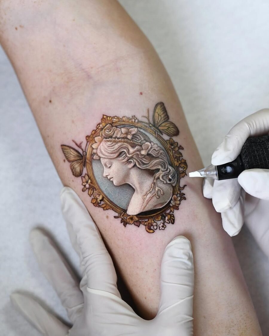 Stunning Greco-Roman Portrait Tattoo Design Tattoo Design