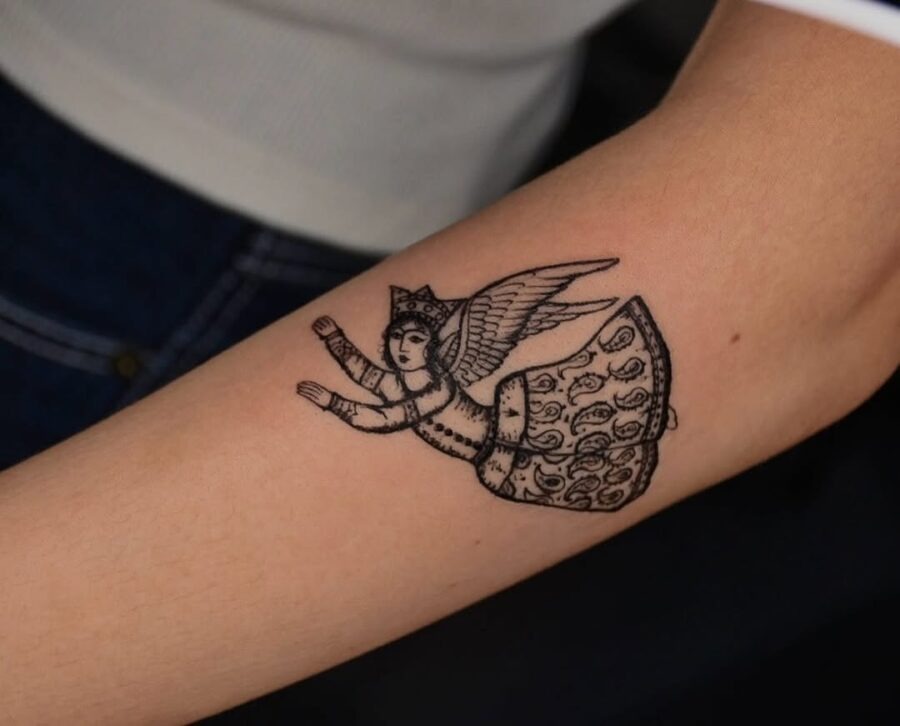 Stylized horse tattoo using dotted technique Tattoo Design