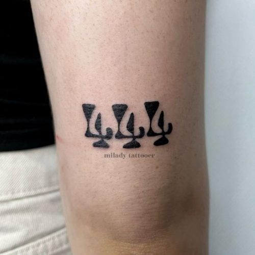If you love tattoos with a bit of quirk, this abstract, heavily filled 444 design is unforgettable.