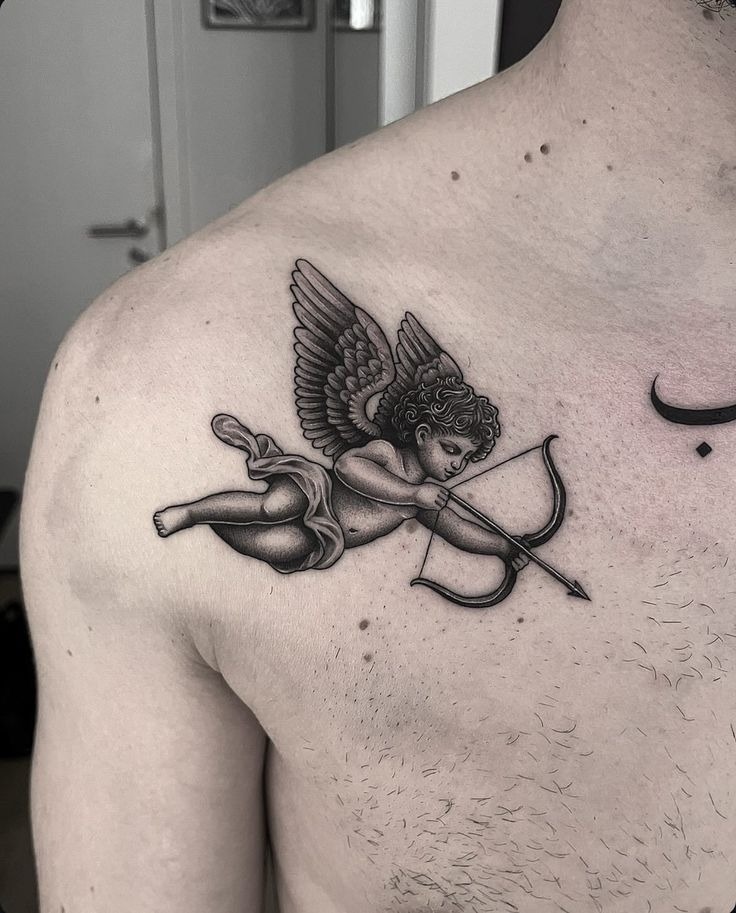 Cupid Cherub Back Tattoo Tattoo Design
