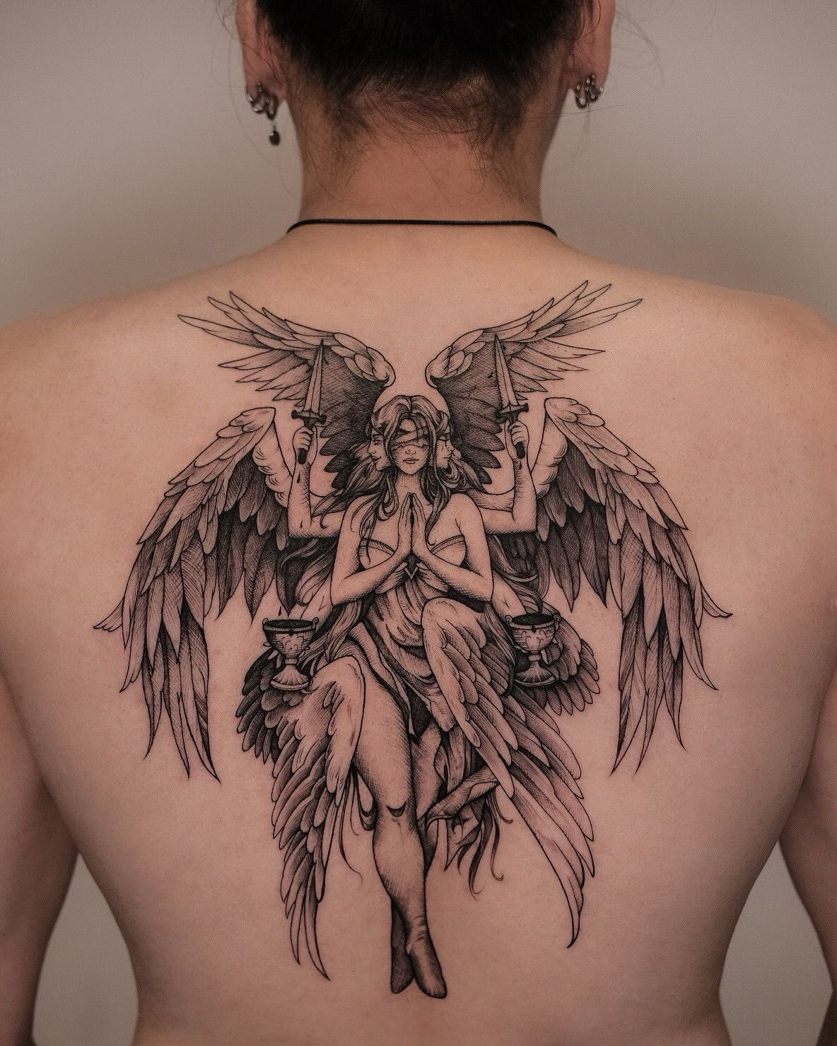 Large Seraphim Back Tattoo Tattoo Design
